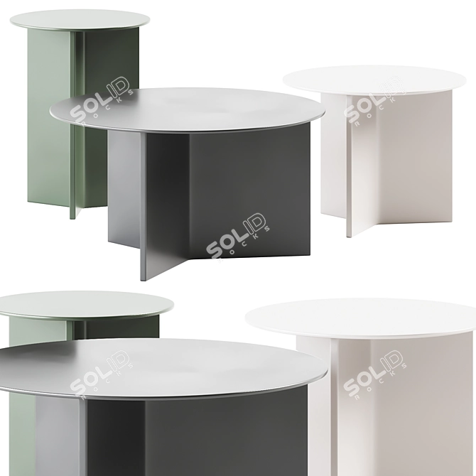 Modern Hay Slit Coffee Tables 3D model image 1