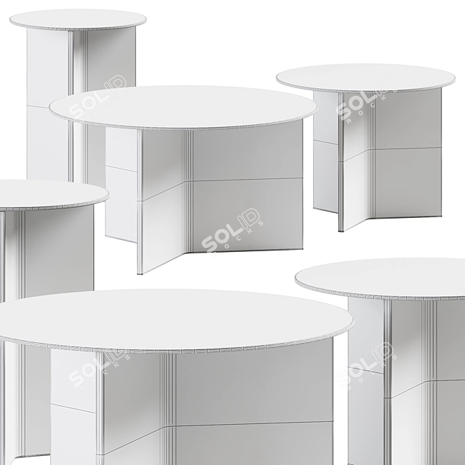 Modern Hay Slit Coffee Tables 3D model image 2