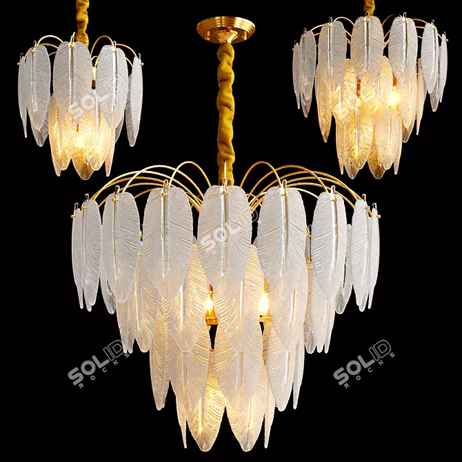 Lorina Collection: Elegant Metal and Glass Lamps 3D model image 1