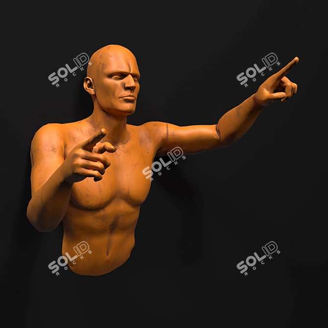 Contemporary Human Sculpture Wall Art 3D model image 2