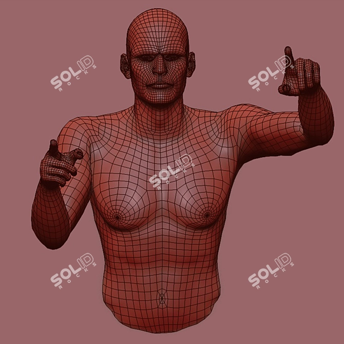Contemporary Human Sculpture Wall Art 3D model image 4