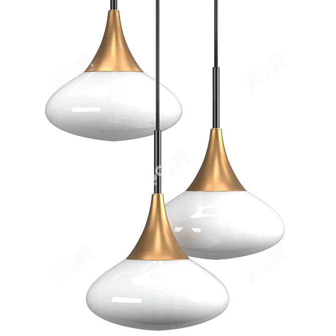 Elegant Duco S Chandelier - 1600mm 3D model image 5