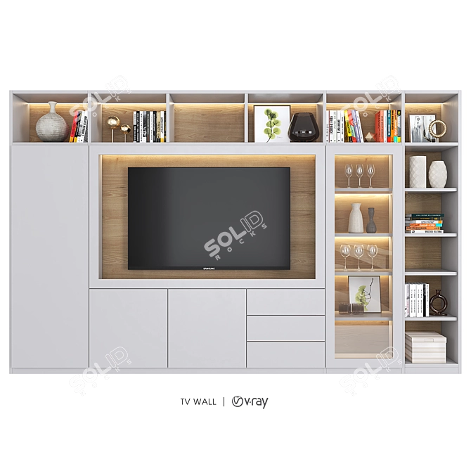 Modern TV Wall Set | Luca Atelier 3D model image 1