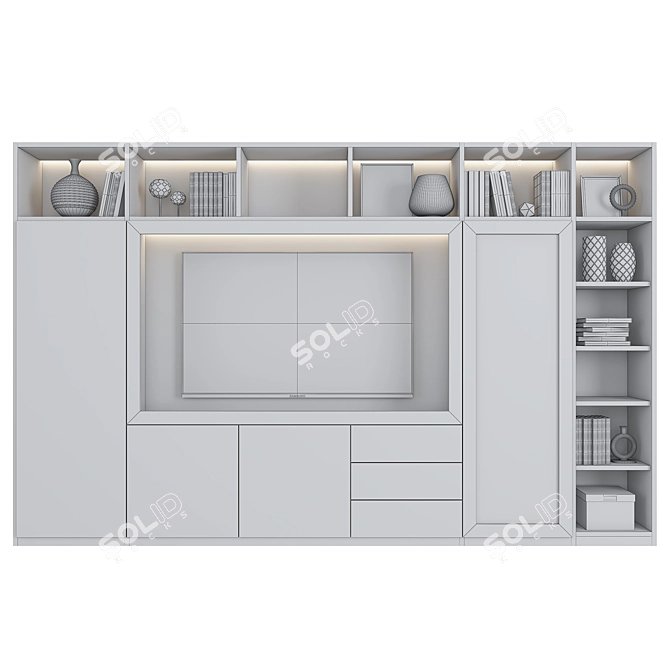 Modern TV Wall Set | Luca Atelier 3D model image 2