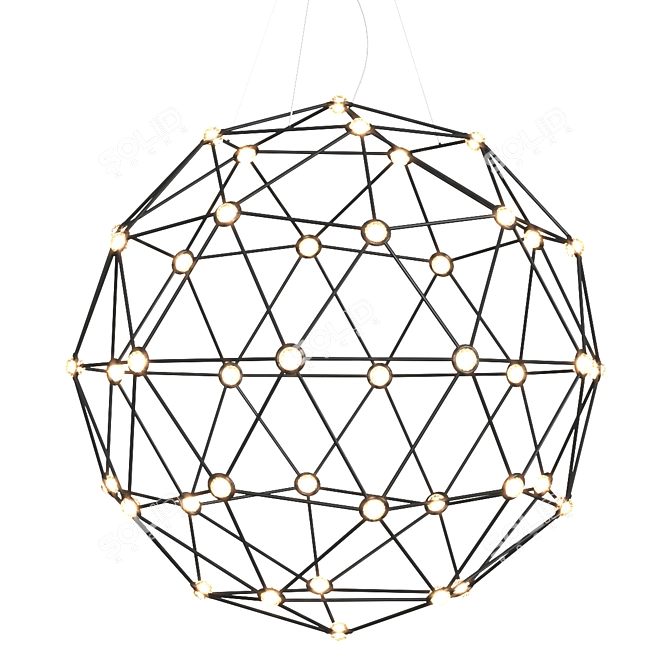 Sleek Hedron LED Pendant Light 3D model image 2