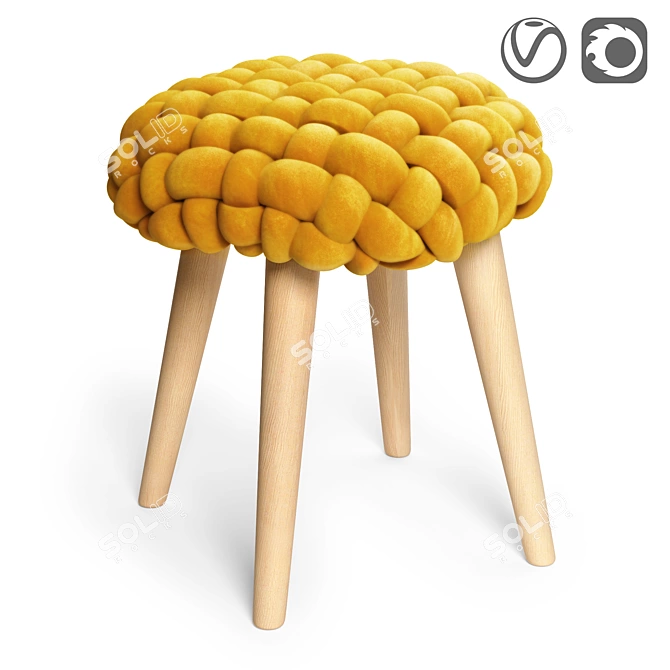 Yellow Round Stool by Atmosphera 3D model image 1