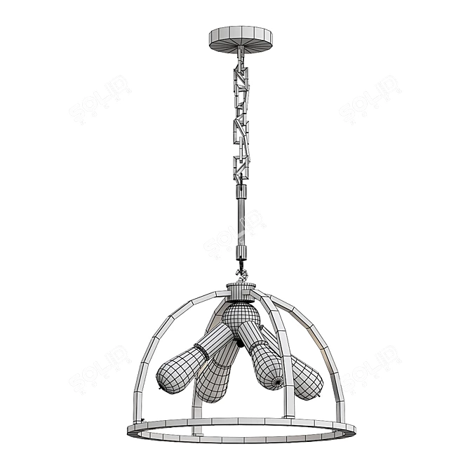 Lussole Loft Cornville: Stylish Suspension Chandelier 3D model image 2