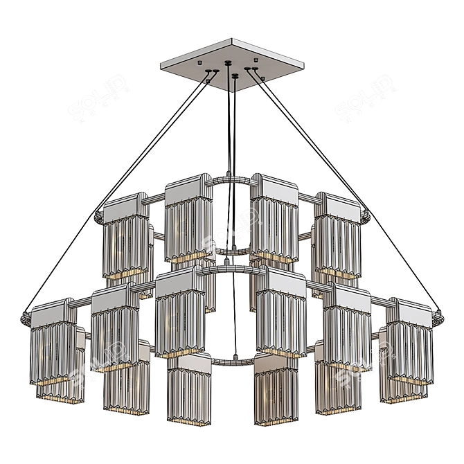 Newport Large Pendant Chandelier 3D model image 2