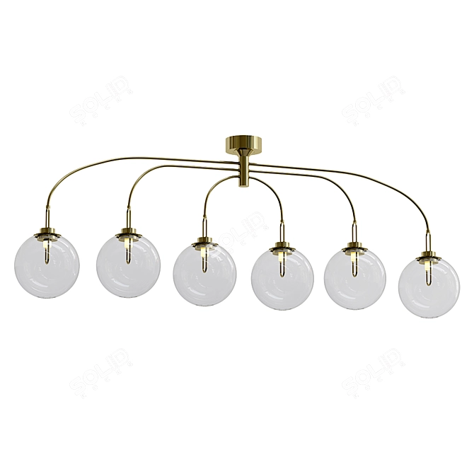 Elegant LED Pendant Chandelier 3D model image 1