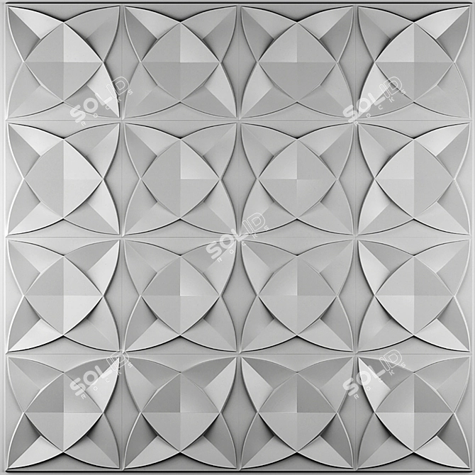 3D Diamond Wall Panel, 30x30cm 3D model image 1