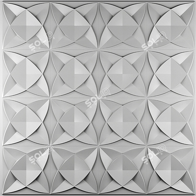 3D Diamond Wall Panel, 30x30cm 3D model image 3
