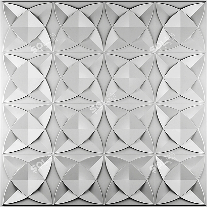 3D Diamond Wall Panel, 30x30cm 3D model image 4