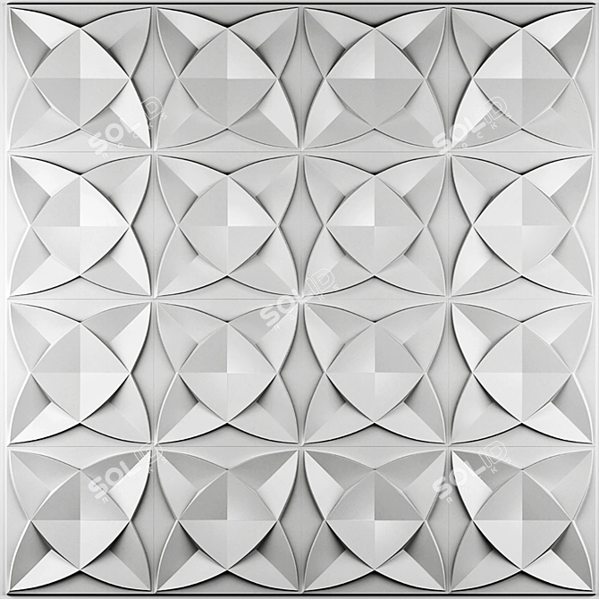 3D Diamond Wall Panel, 30x30cm 3D model image 7