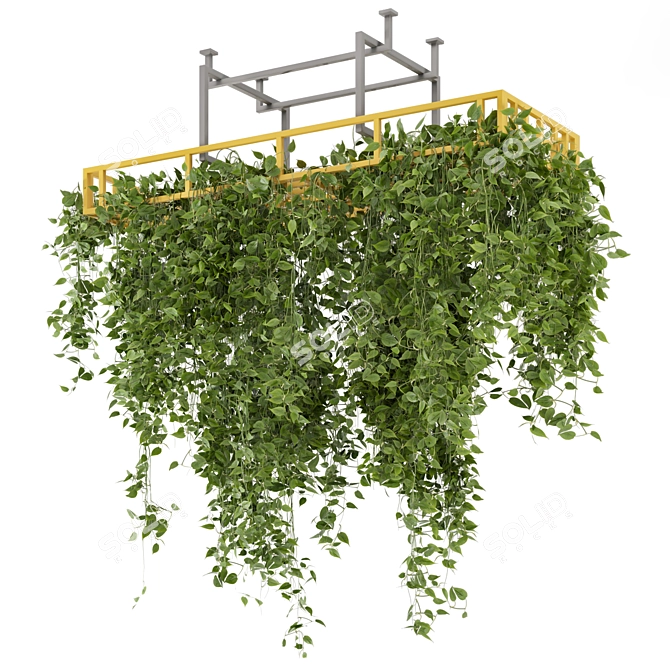 Metal Box Hanging Plants - Set 503 3D model image 1