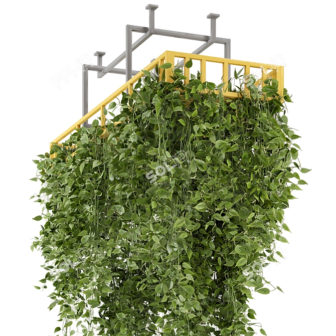 Metal Box Hanging Plants - Set 503 3D model image 3