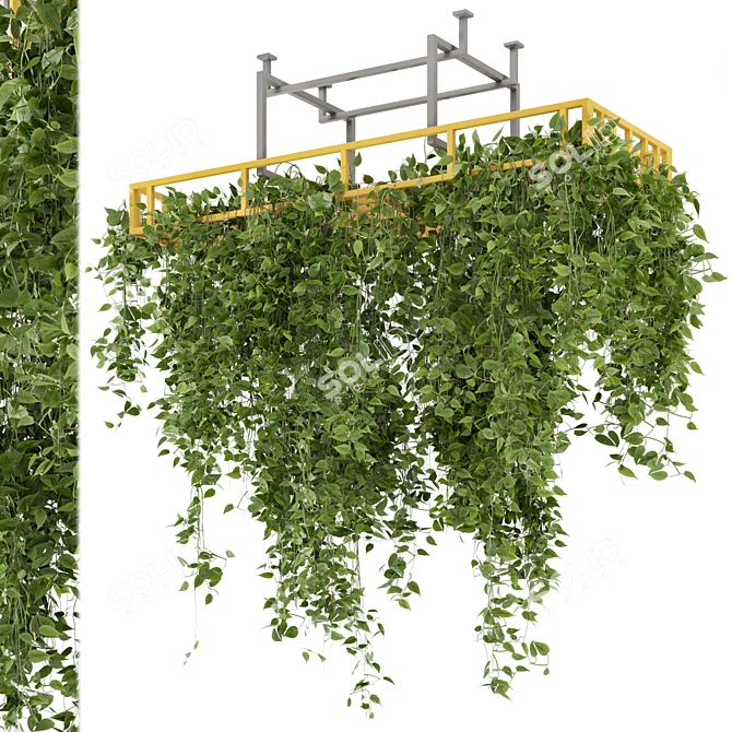 Metal Box Hanging Plants - Set 503 3D model image 5