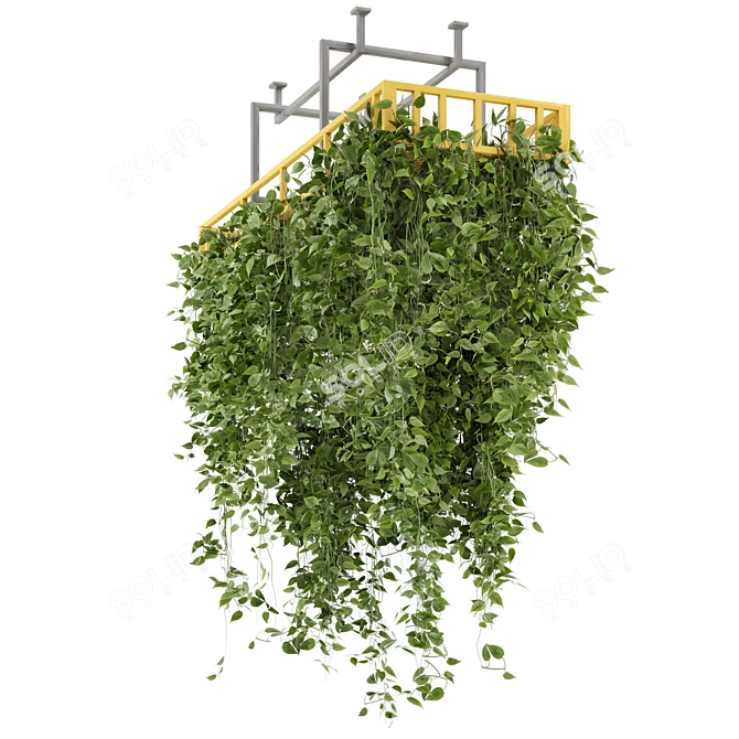 Metal Box Hanging Plants - Set 503 3D model image 6