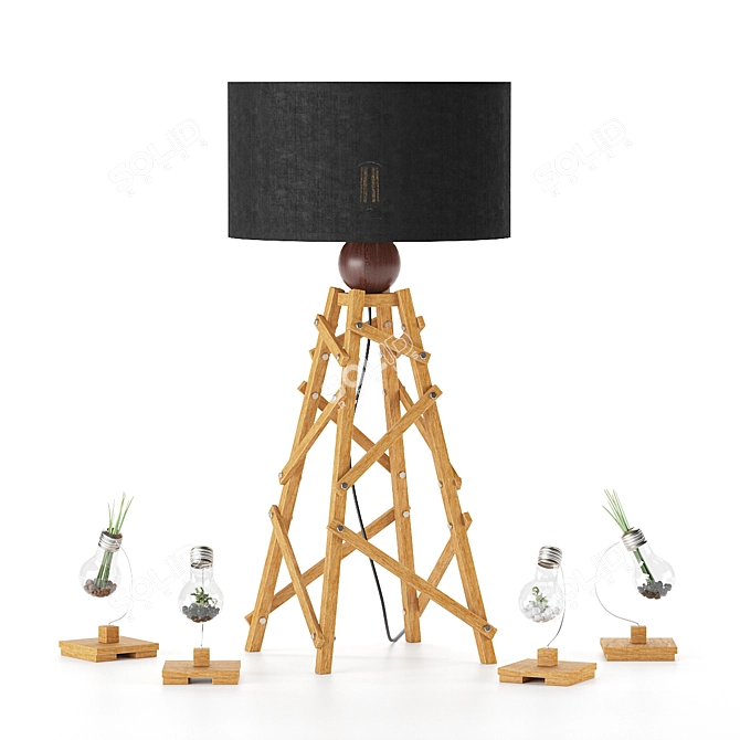 KULA Table Lamp: Contemporary Geometry, Textured Design 3D model image 1