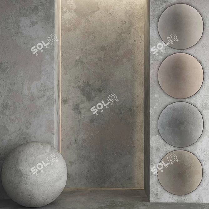 Durable Decorative Plaster Texture 3D model image 1