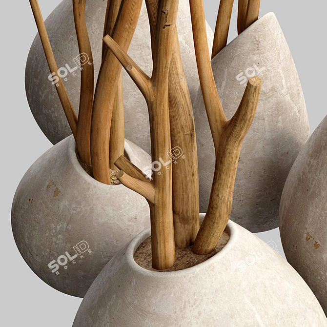 Branch Slice Vase - Elegant and Modern 3D model image 2