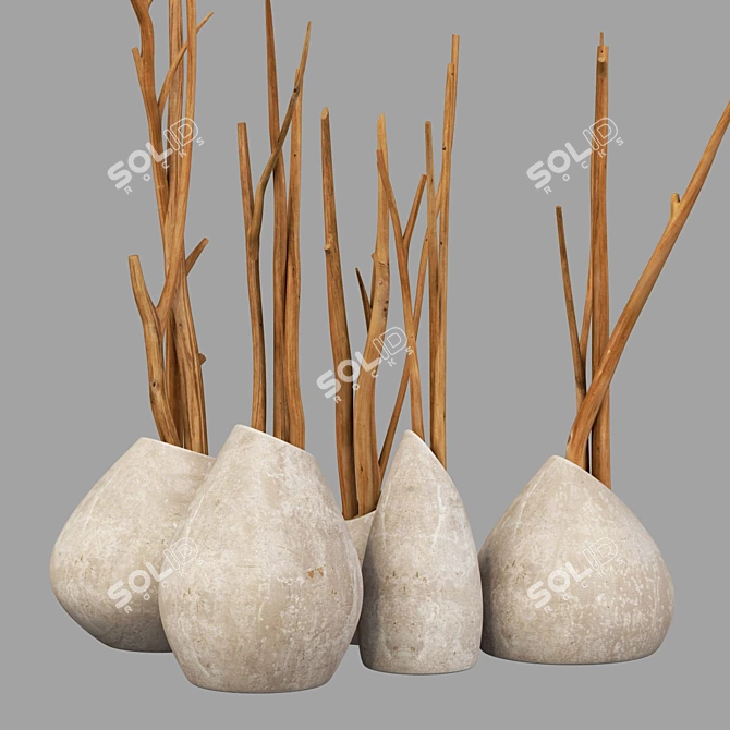 Branch Slice Vase - Elegant and Modern 3D model image 5