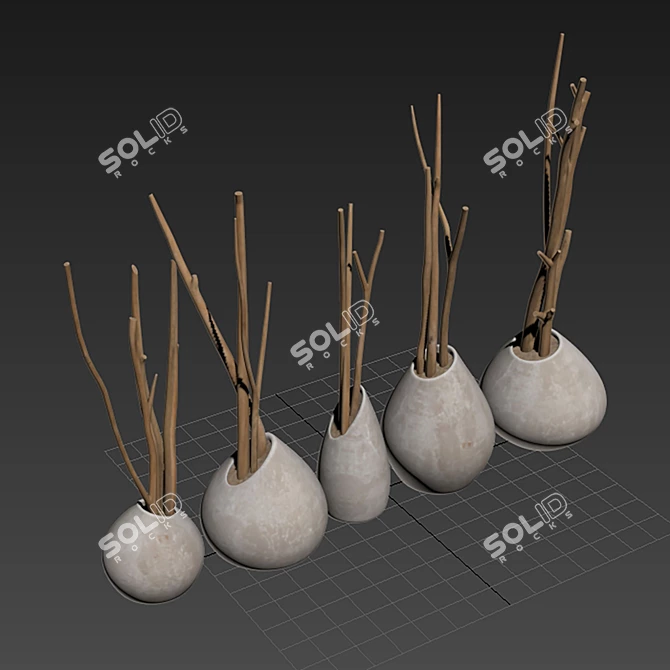 Branch Slice Vase - Elegant and Modern 3D model image 6