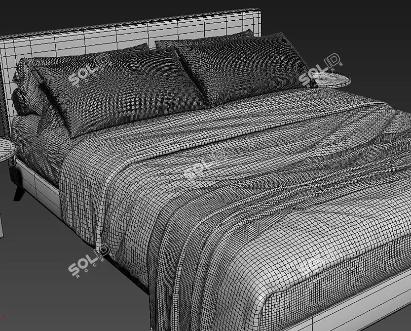 Stone Up Bed: Premium Modern Design 3D model image 4