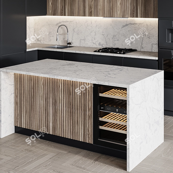 Italian Kitchen: Customizable & Compact 3D model image 5