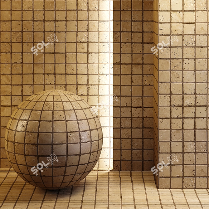 Seamless Natural Tile: Textured, Reflective, Bump 3D model image 1