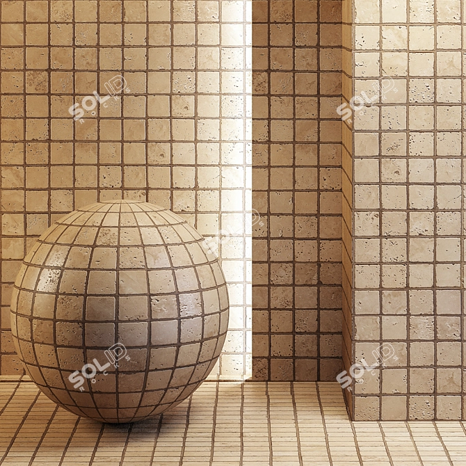 Seamless Natural Tile: Textured, Reflective, Bump 3D model image 2