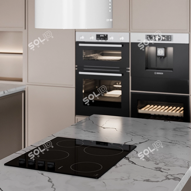 Italian Kitchen: Adjustable Size & Color 3D model image 4