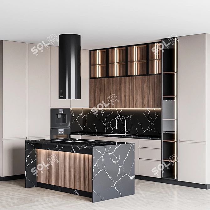 Italian Kitchen: Customizable & Compact 3D model image 3