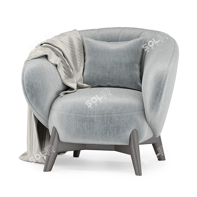 Modern Textile Armchair: Tilar 3D model image 1