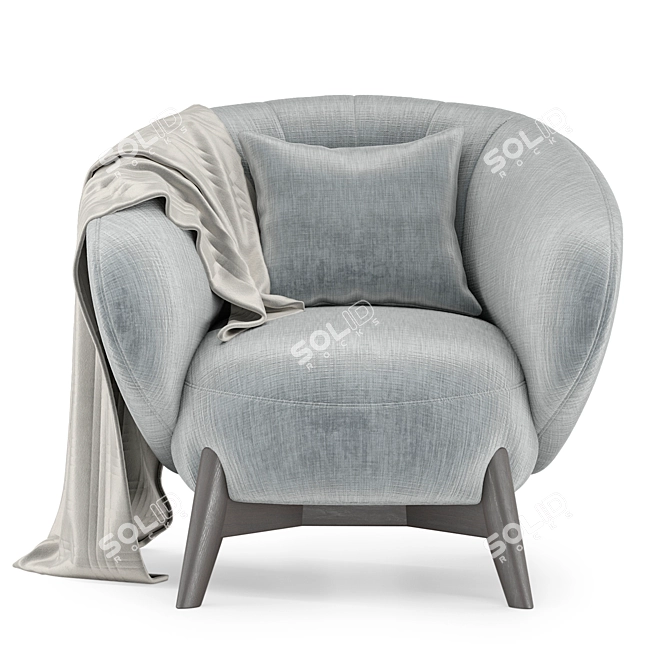 Modern Textile Armchair: Tilar 3D model image 2