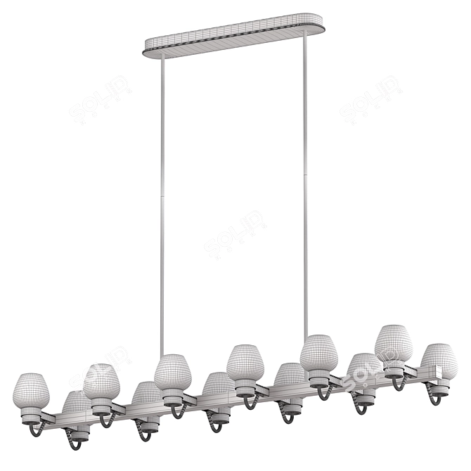 Elegant Montalembert Linear Chandelier 3D model image 2