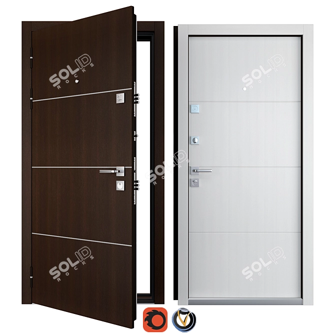 Norwey (Favorit) Entrance Metal Door - Premium Design & Security 3D model image 1