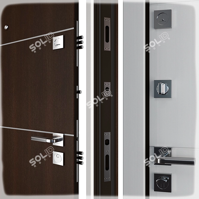 Norwey (Favorit) Entrance Metal Door - Premium Design & Security 3D model image 2