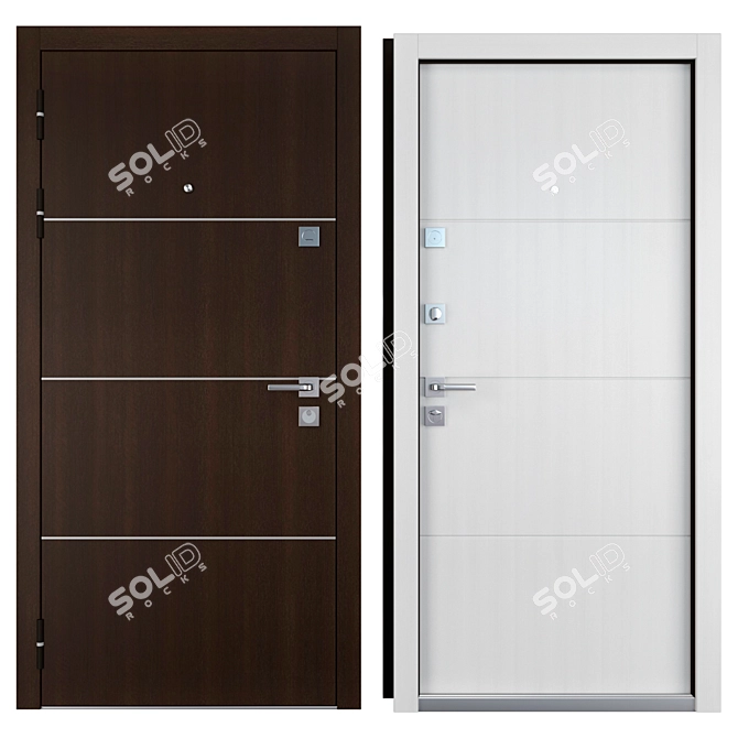 Norwey (Favorit) Entrance Metal Door - Premium Design & Security 3D model image 3