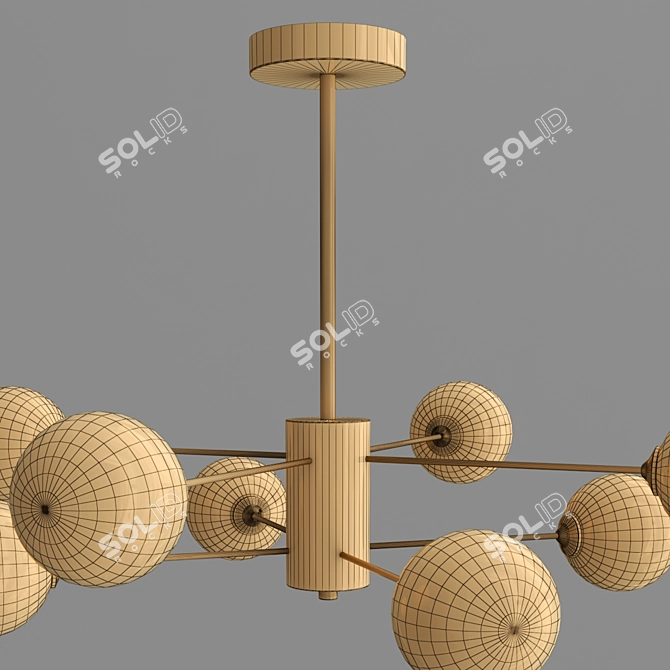 Industrial Sputnik Pendant Chandelier 3D model image 2
