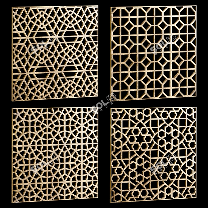 Square Decorative Panels Set 19 - Create Stunning Compositions! 3D model image 1