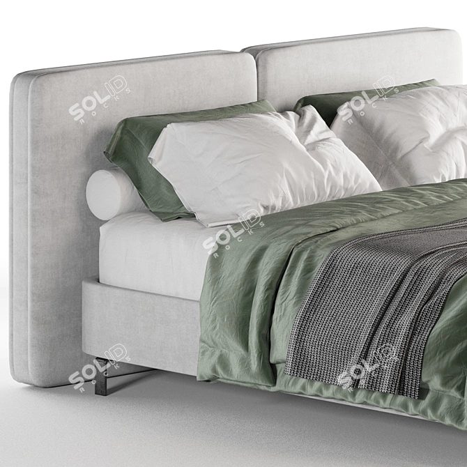 Luxurious Minotti Tatlin Bed 3D model image 2