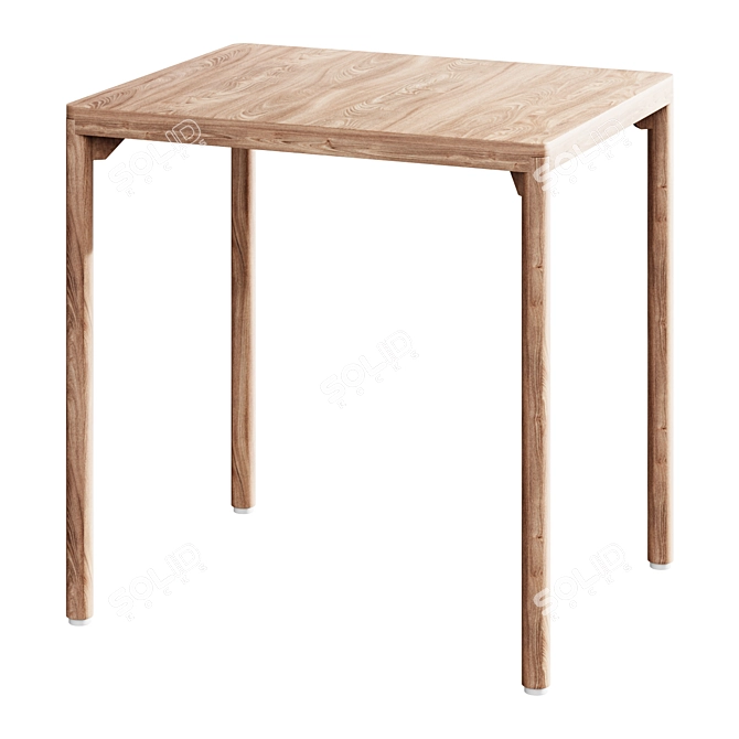 Modern Oak Veneer Dining Table 3D model image 1