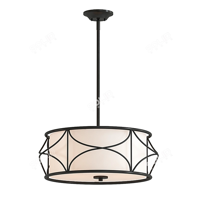 Elegant Krull Drum Chandelier 3D model image 1