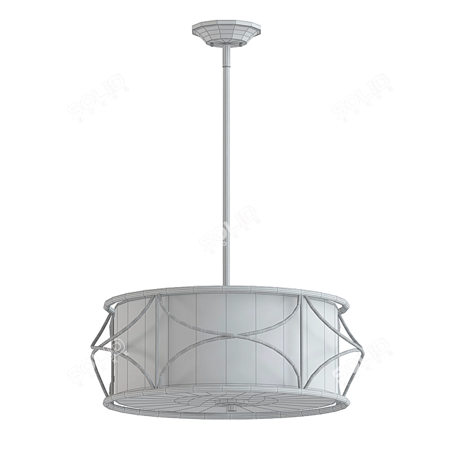 Elegant Krull Drum Chandelier 3D model image 2