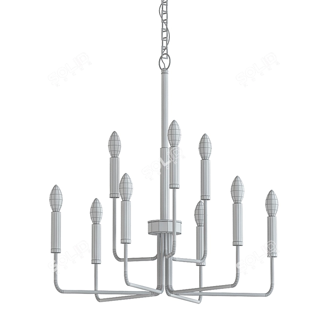 Elegant 9-Light Chandelier 3D model image 2