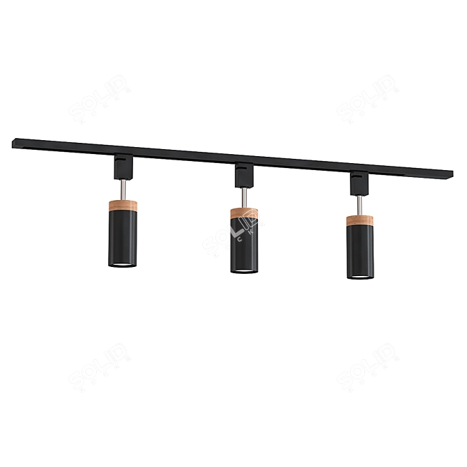 Sleek Tubular Ceiling Track Light 3D model image 1