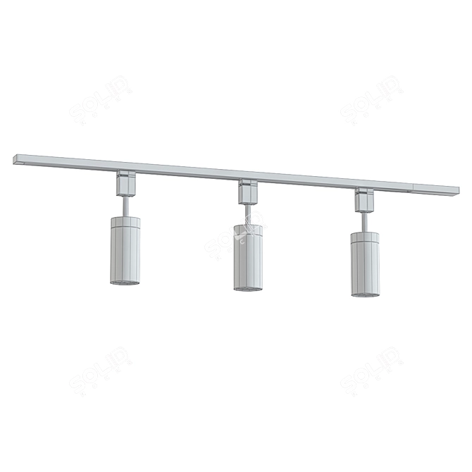 Sleek Tubular Ceiling Track Light 3D model image 2