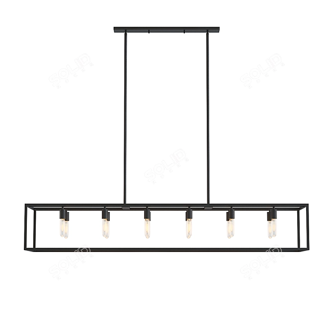 Sleek Cobar 12-Light Pendant 3D model image 1