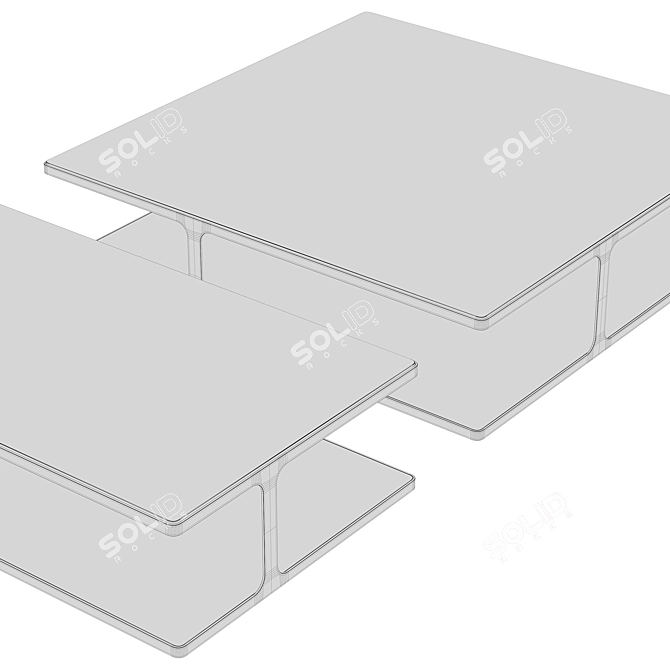 Elegant Poliform Creek Coffee Tables 3D model image 3