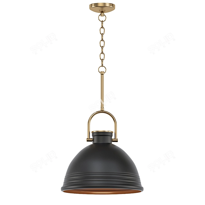 Modern Black Louisa Pendant Light 3D model image 1